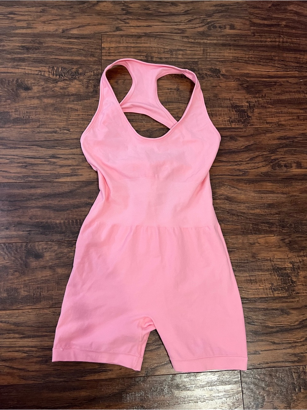 SHEIN Pink Racerback Stretch Romper